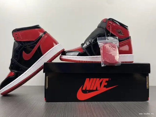 Cheap Jordan Bred High 1 Patent OG 555088-063 Air 0216