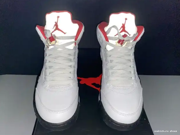 Rep DA1911-102 Air (2020) 5 Red Tongue Retro Fire Jordan Silver 0318